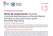 La note de conjoncture - 1ER SEMESTRE 2025