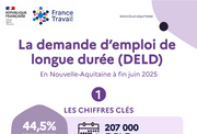Les chiffres clés des demandeurs d'emploi inscrits depuis plus d'un an - 1ER SEMESTRE 2025